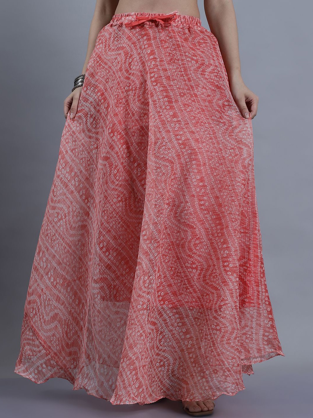 

SOUNDARYA Printed A-Line Maxi Skirt, Pink