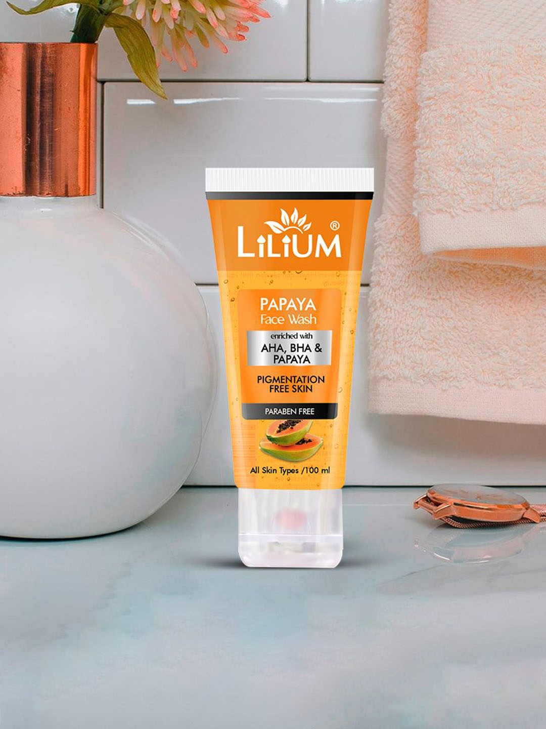 

Lilium Papaya Face Wash with BHA & Vitamin E - 100 ml, Orange
