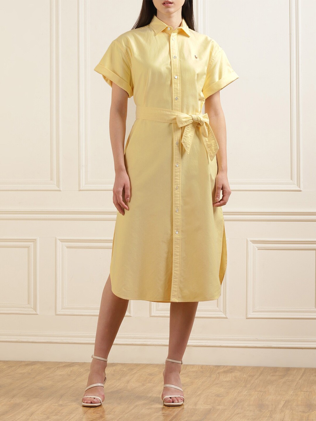 

Polo Ralph Lauren Cotton Shirt Collar Shirt Dress, Yellow