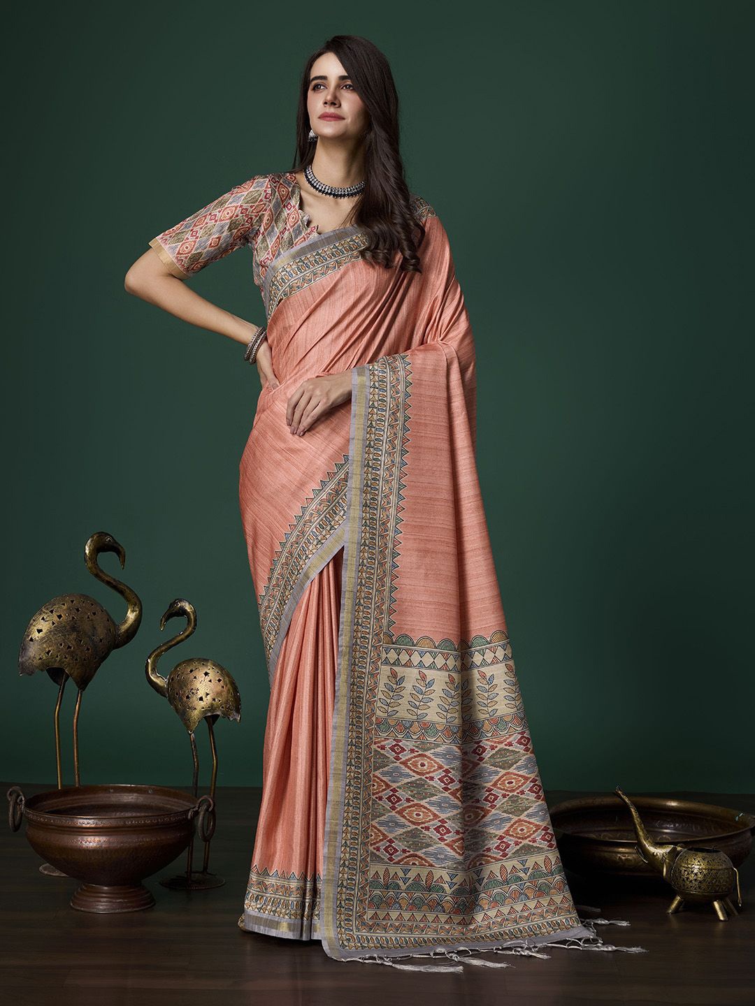 

Ishin Mangalagiri Saree, Peach