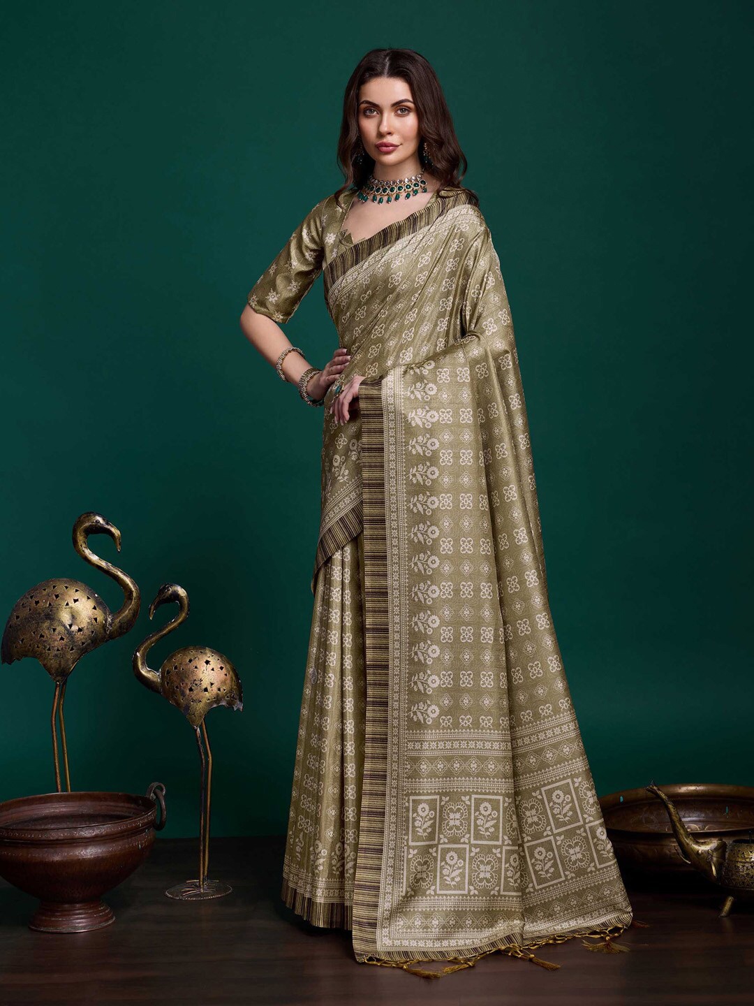

Ishin Ethnic Motifs Sambalpuri Saree, Green