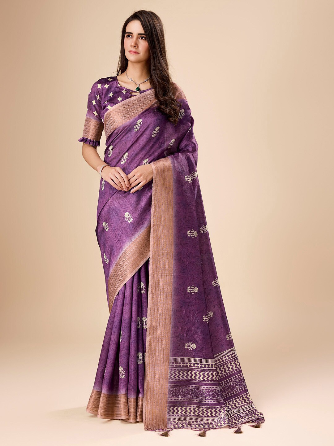 

Ishin Ethnic Motifs Zari Saree, Purple