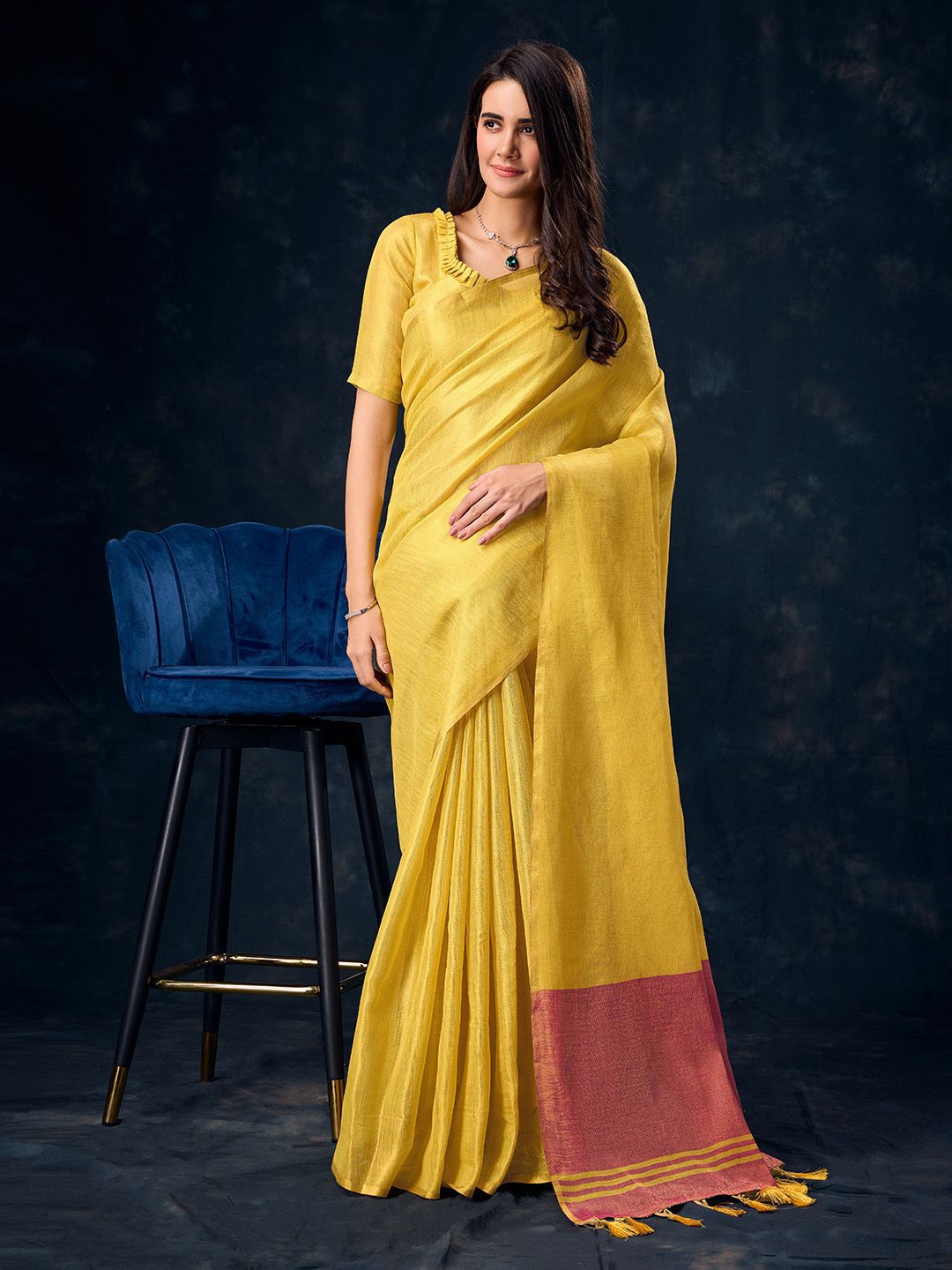 

Ishin Tissue Saree, Yellow
