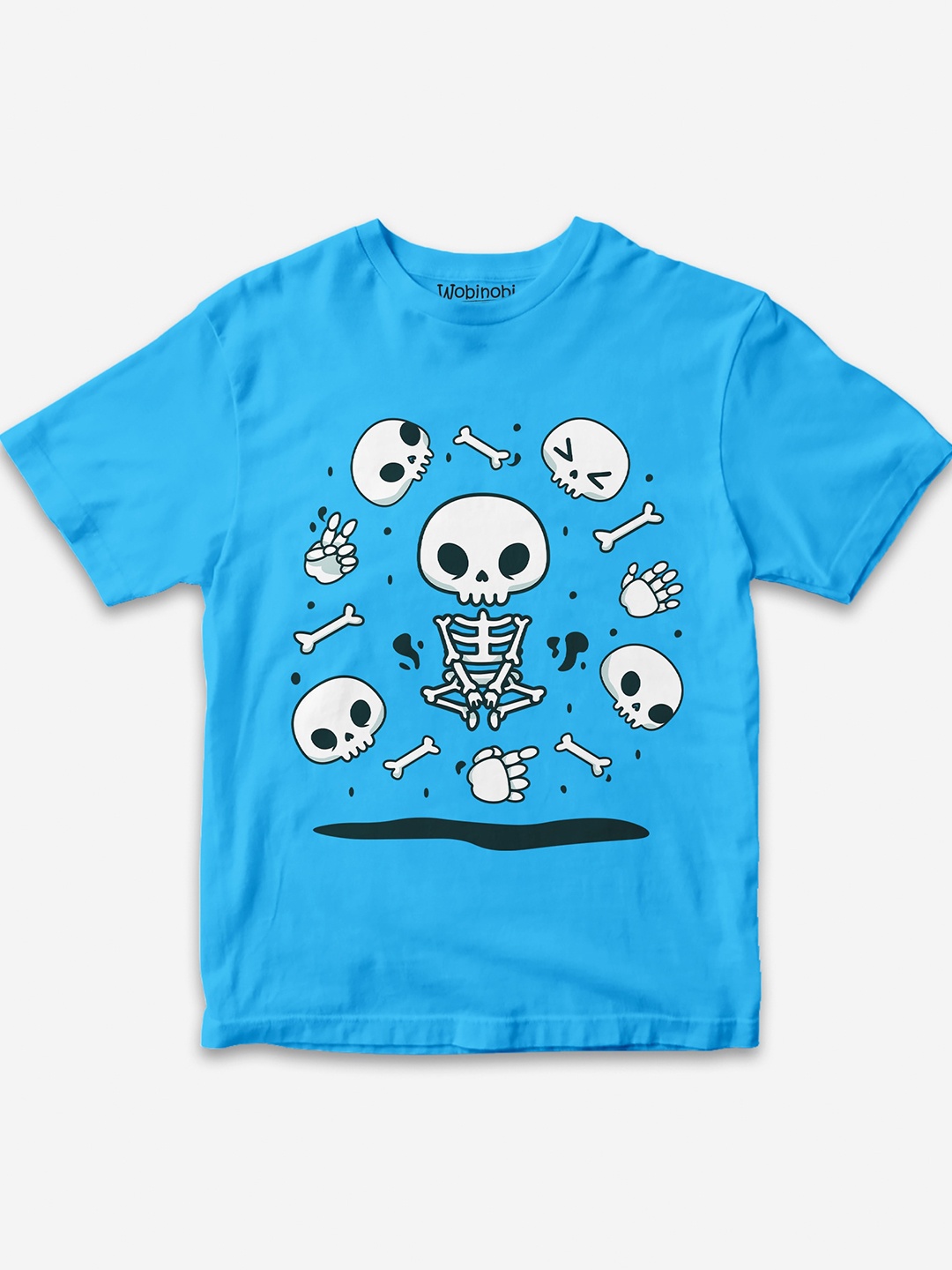 

Wobinobi Boys Halloween Print Bio Finish Pure Cotton T-shirt, Blue