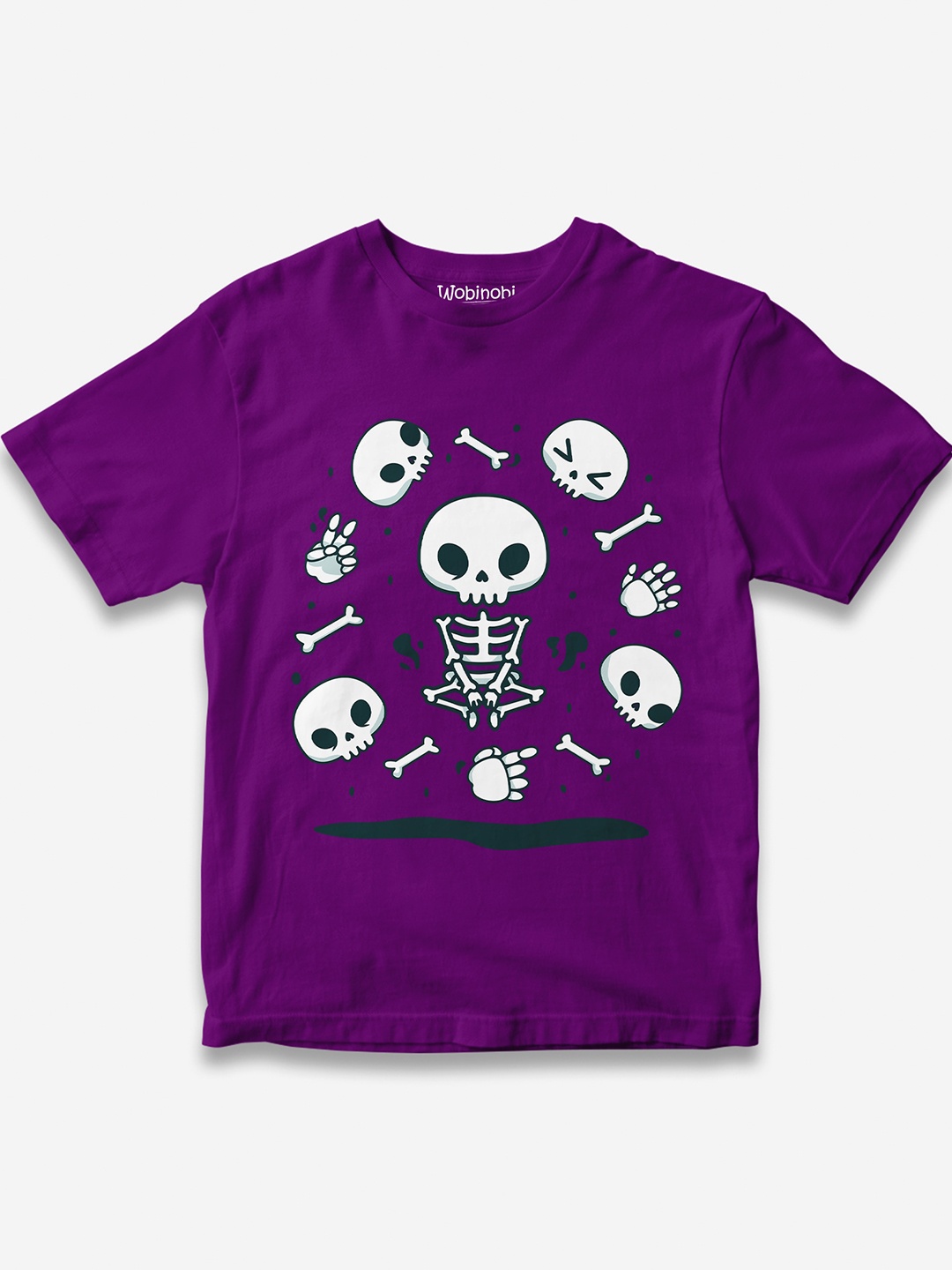 

Wobinobi Boys Halloween Print Bio Finish Pure Cotton T-shirt, Purple