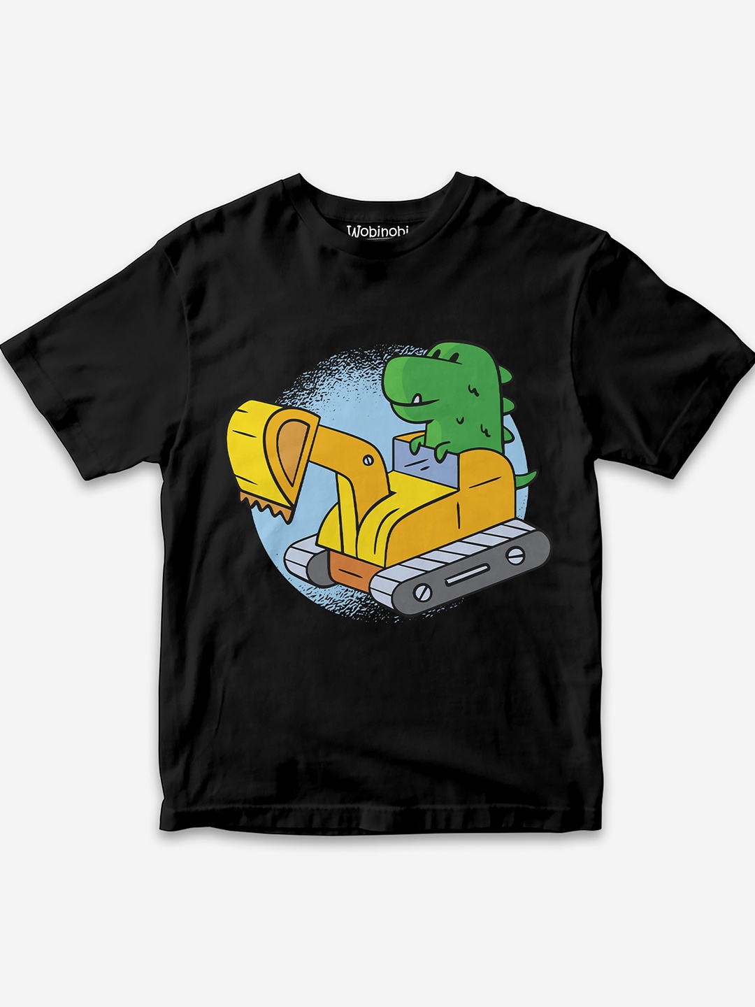 

Wobinobi Boys Construction Print Bio Finish Pure Cotton T-shirt, Black