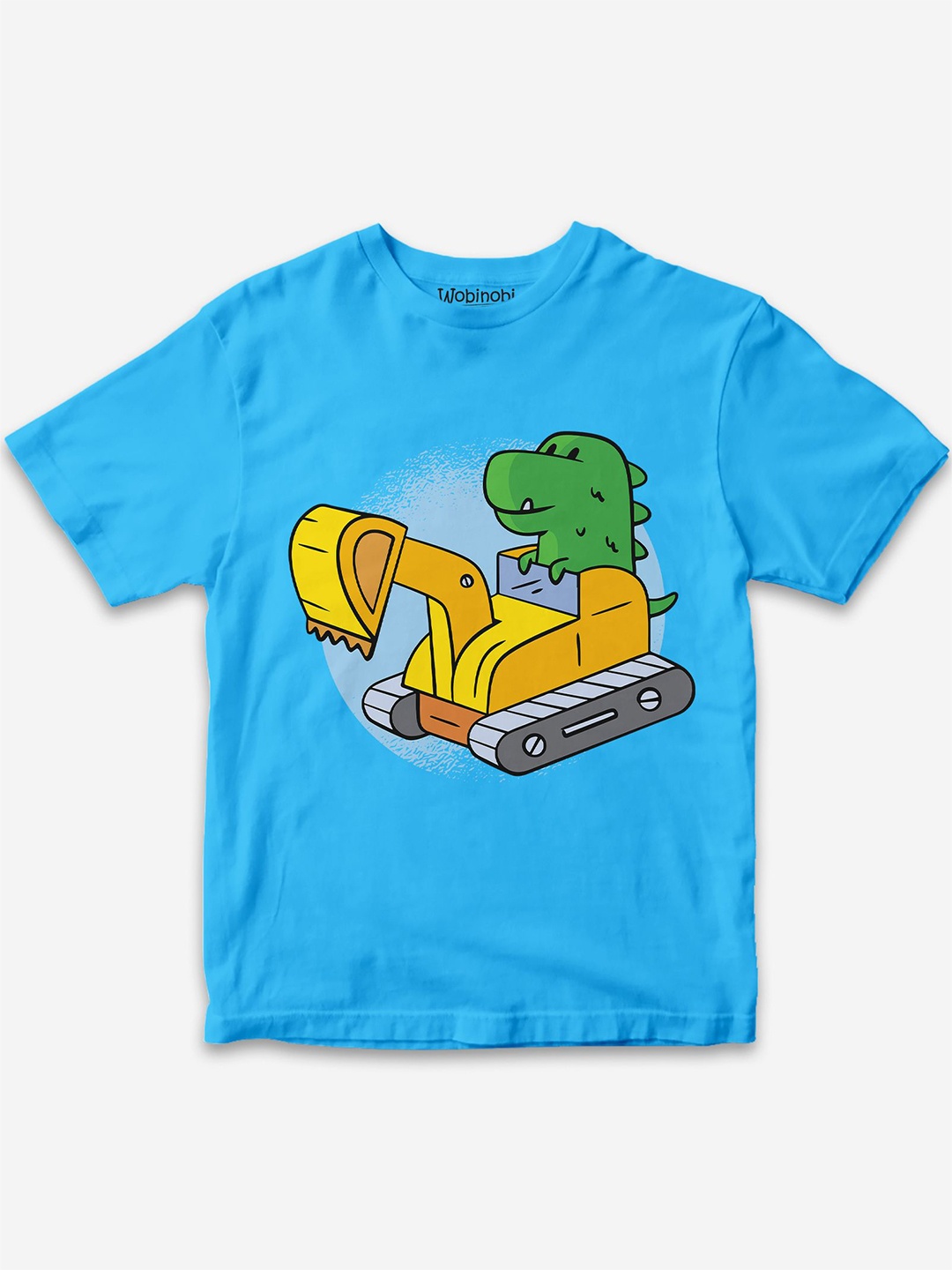 

Wobinobi Boys Construction Print Bio Finish Pure Cotton T-shirt, Blue