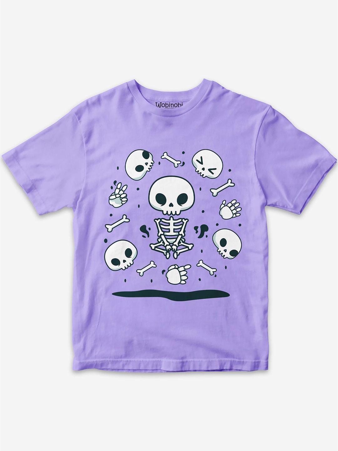 

Wobinobi Boys Halloween Print Bio Finish Pure Cotton T-shirt, Lavender