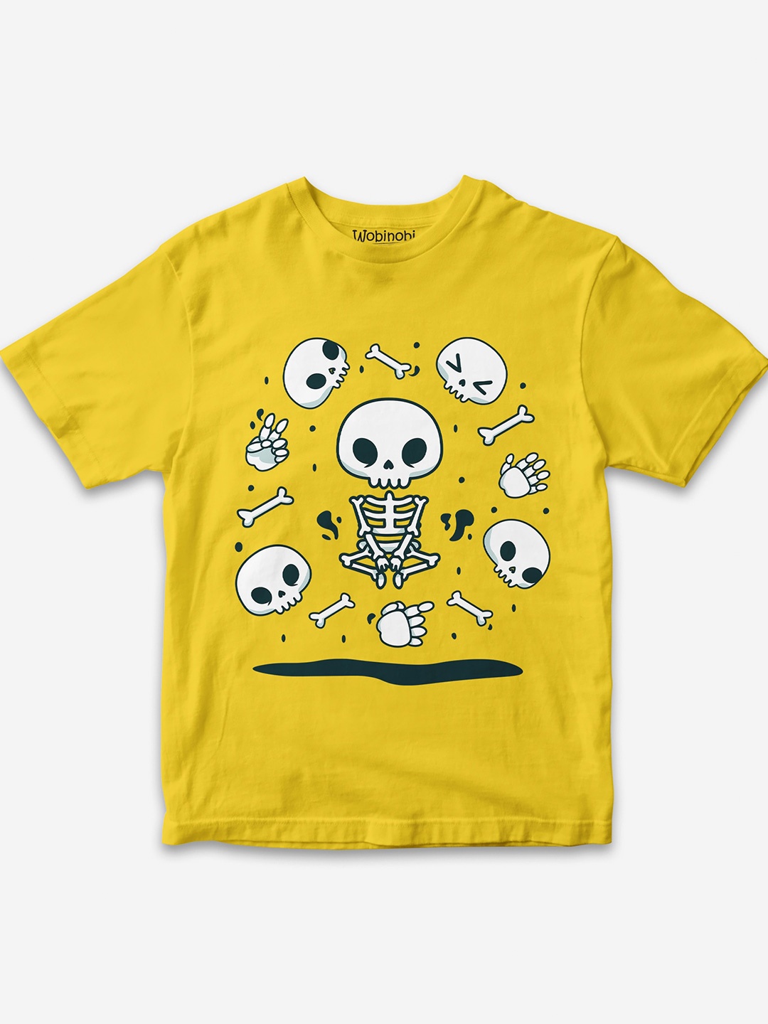 

Wobinobi Boys Halloween Print Bio Finish Pure Cotton T-shirt, Yellow