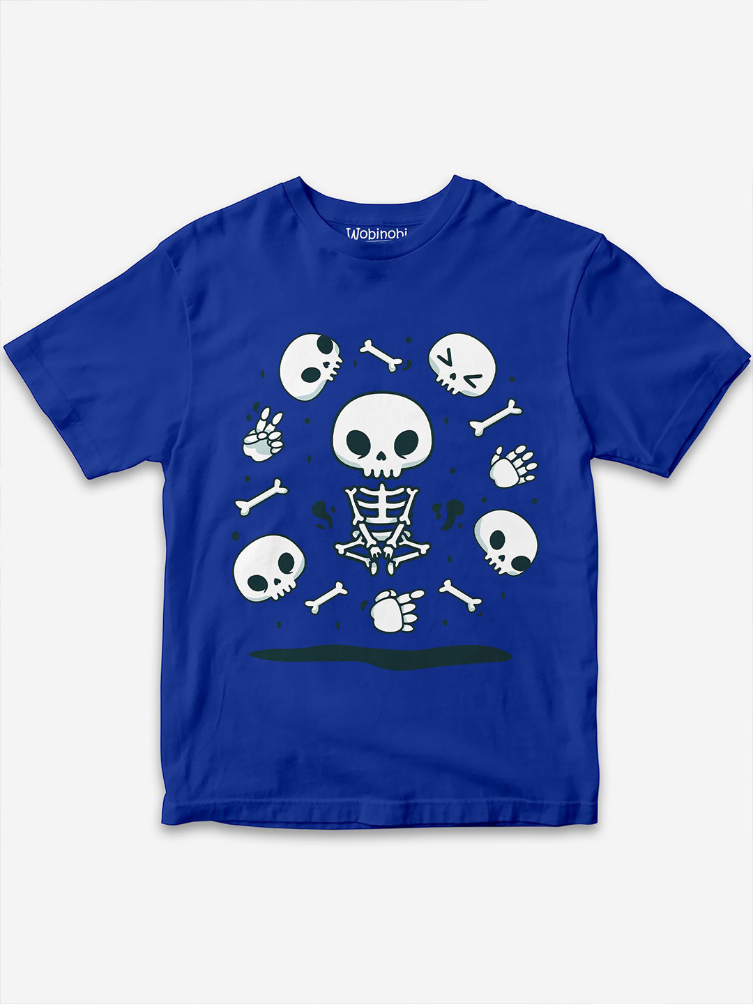 

Wobinobi Boys Halloween Print Bio Finish Pure Cotton T-shirt, Blue