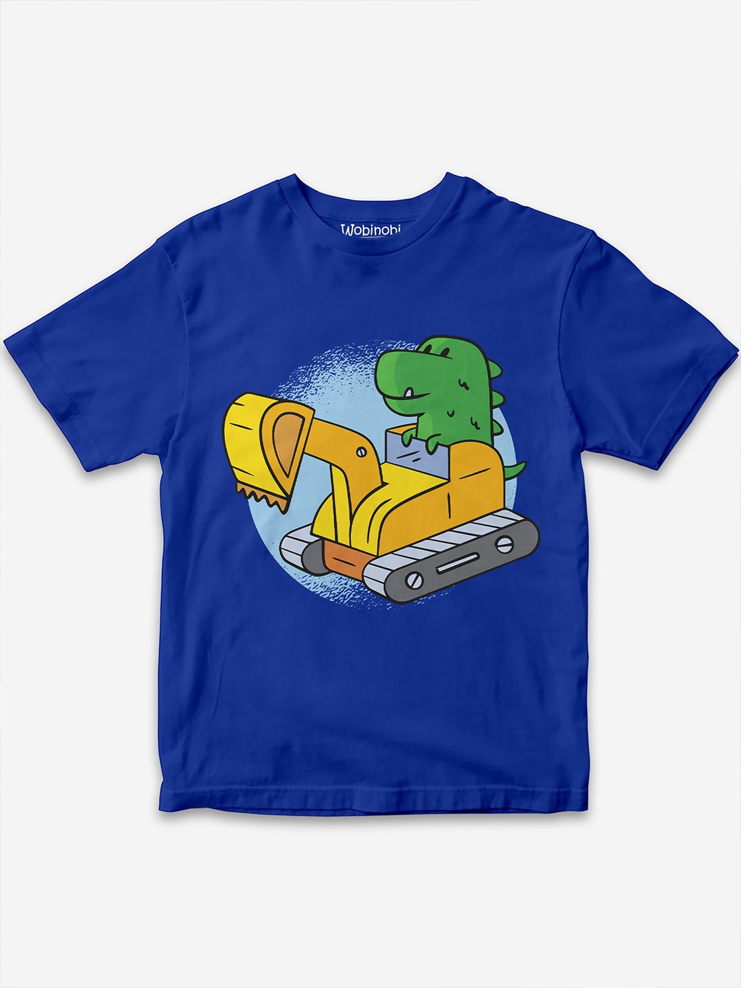 

Wobinobi Boys Construction Print Bio Finish Pure Cotton T-shirt, Blue