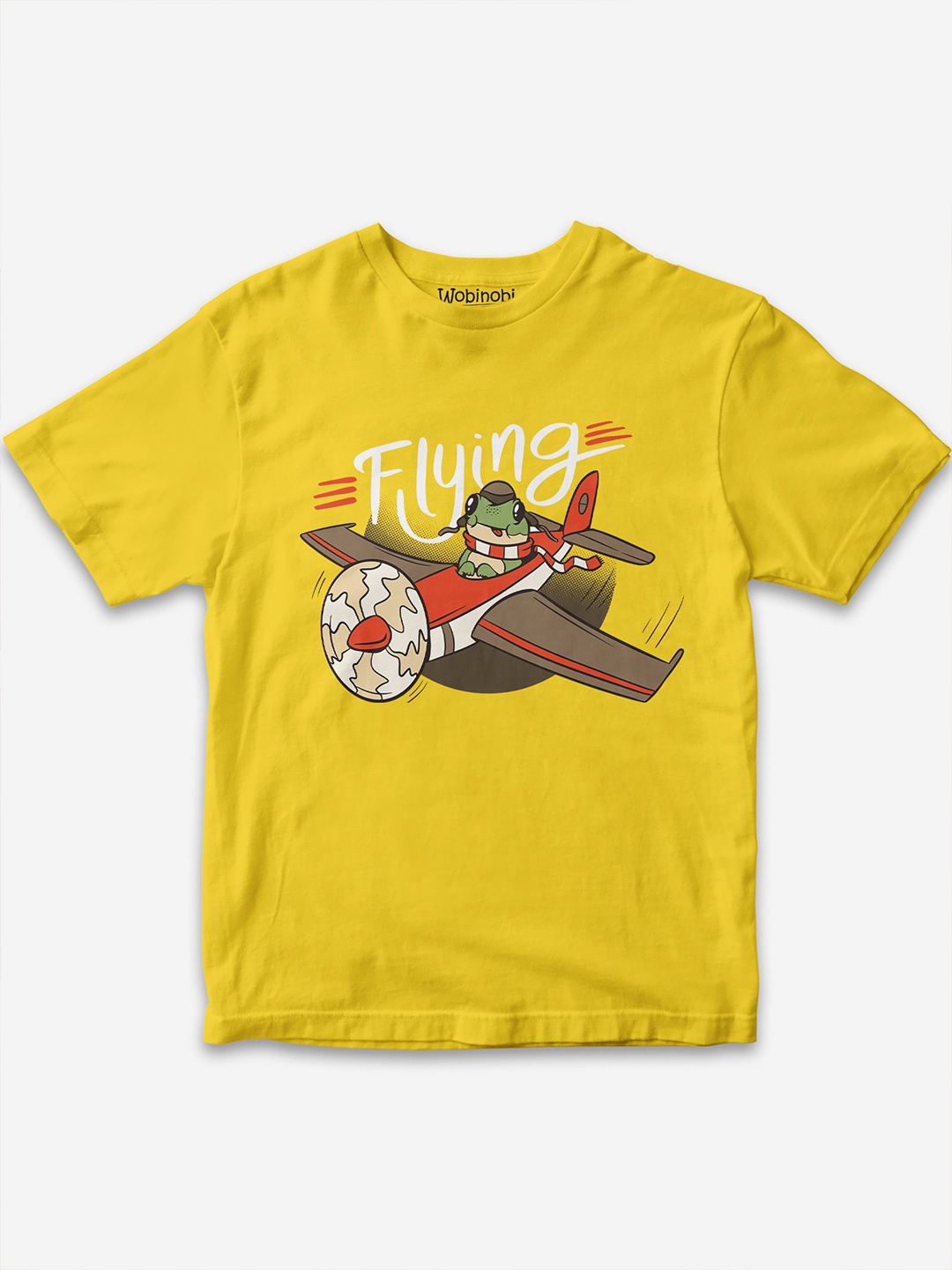 

Wobinobi Boys Airplane Print Bio Finish Pure Cotton T-shirt, Yellow