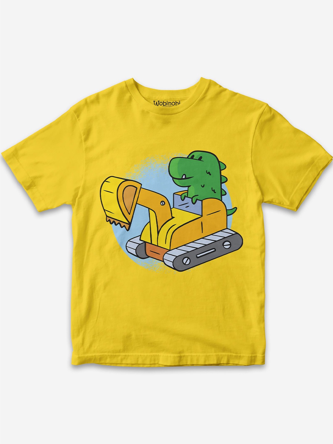 

Wobinobi Boys Construction Print Bio Finish Pure Cotton T-shirt, Yellow