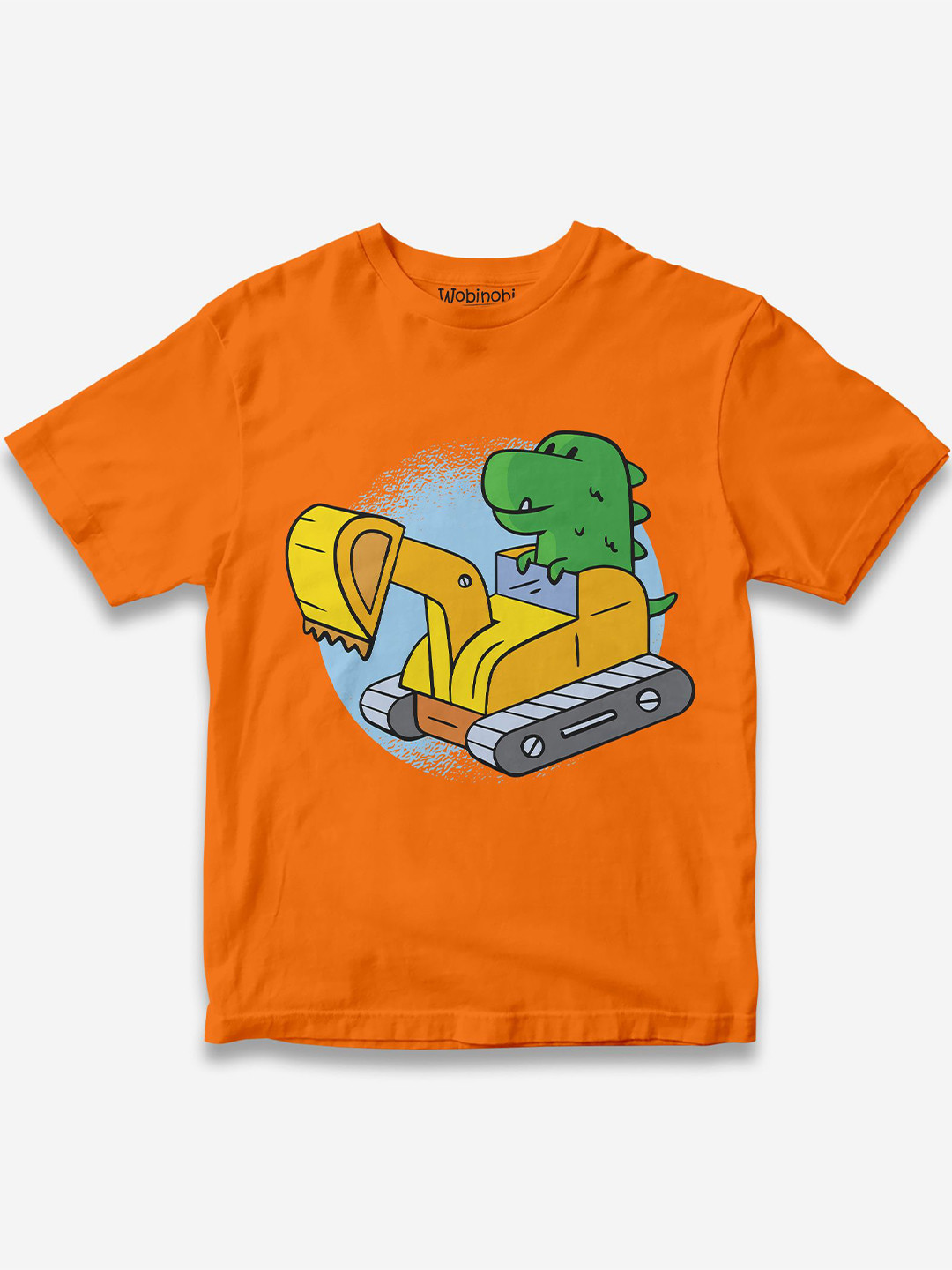 

Wobinobi Boys Construction Print Bio Finish Pure Cotton T-shirt, Orange