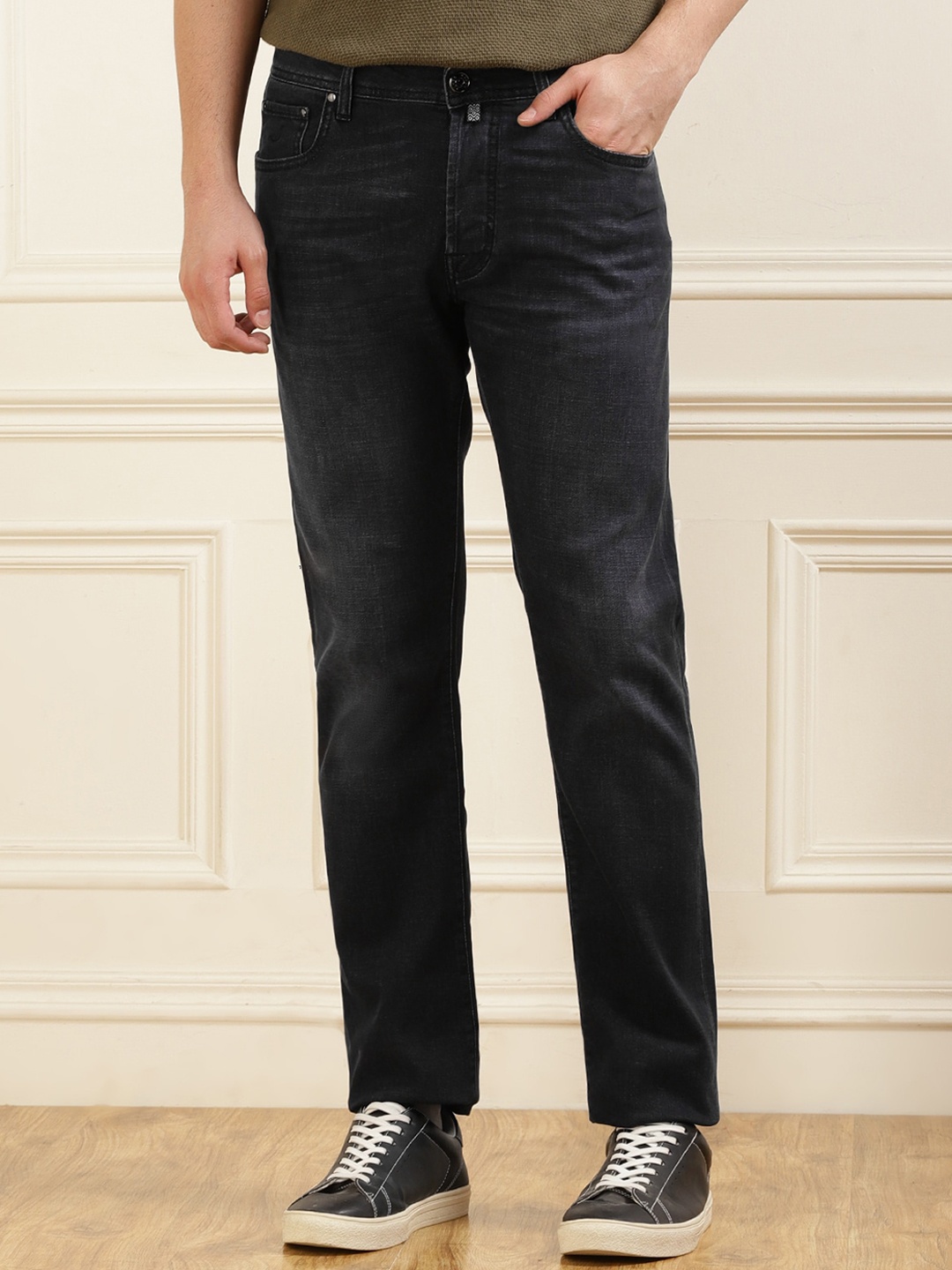 

Jacob Cohen Men Straight Fit Non Stretchable Jeans, Black