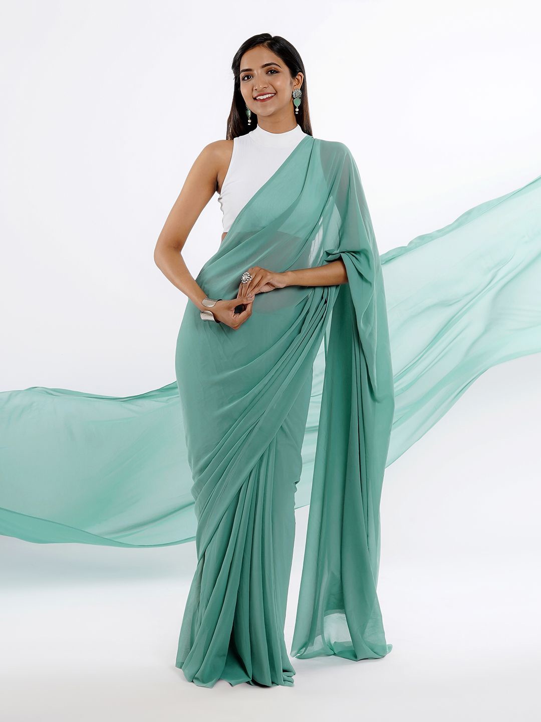 

TEEJH Saree, Green