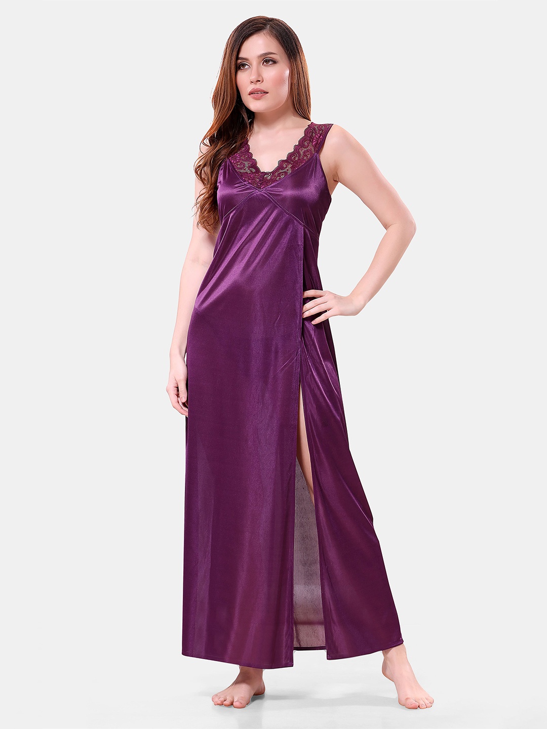 

Romaisa Maxi Nightdress, Purple