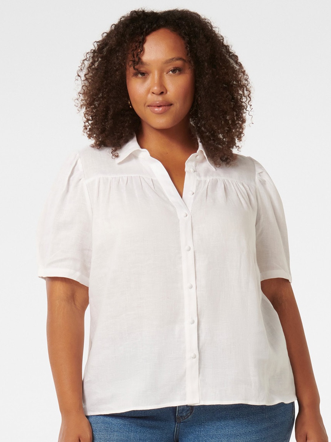 

Forever New Women Classic Opaque Casual Shirt, White