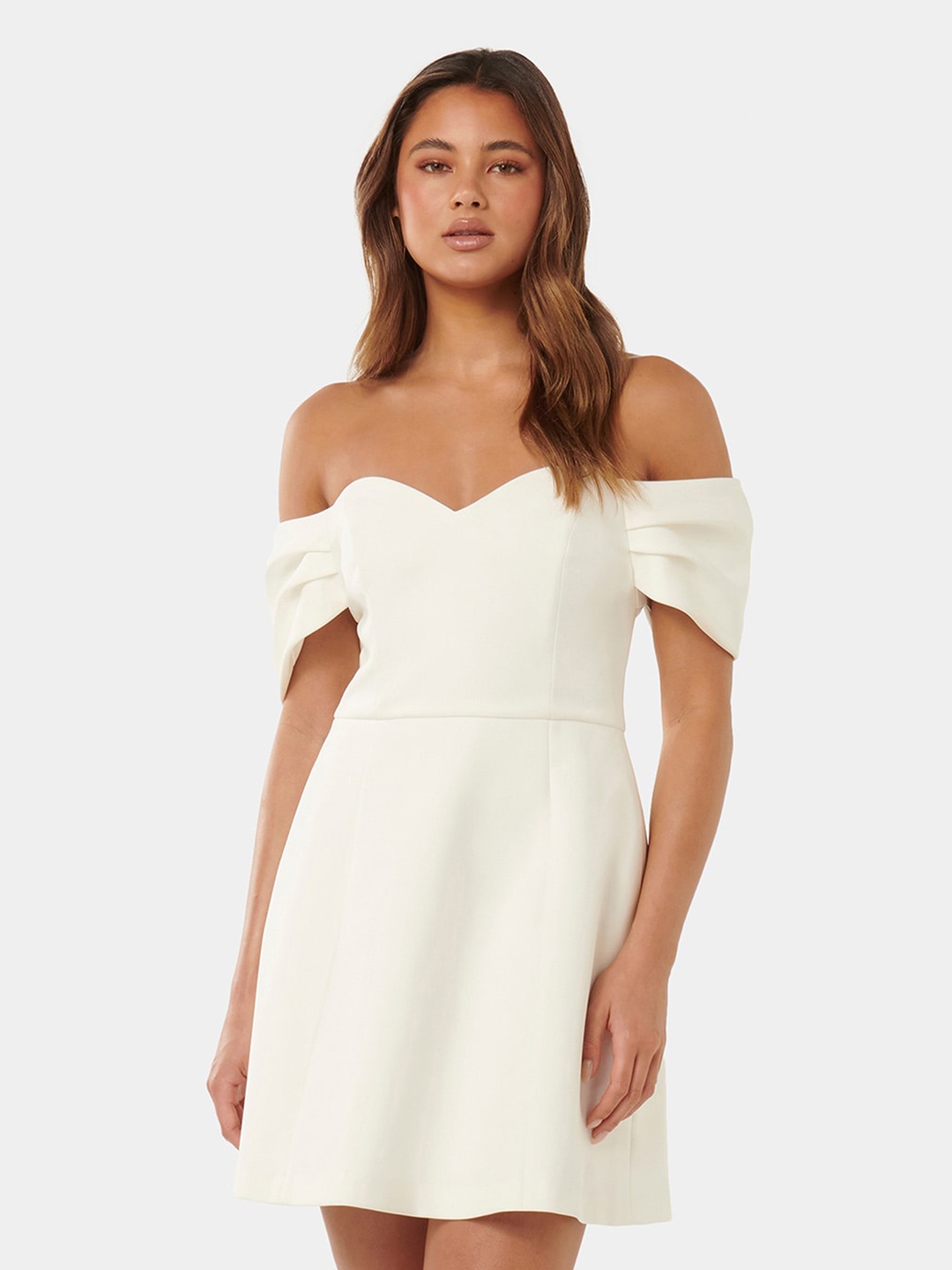 

Forever New Off-Shoulder Fit & Flare Dress, White