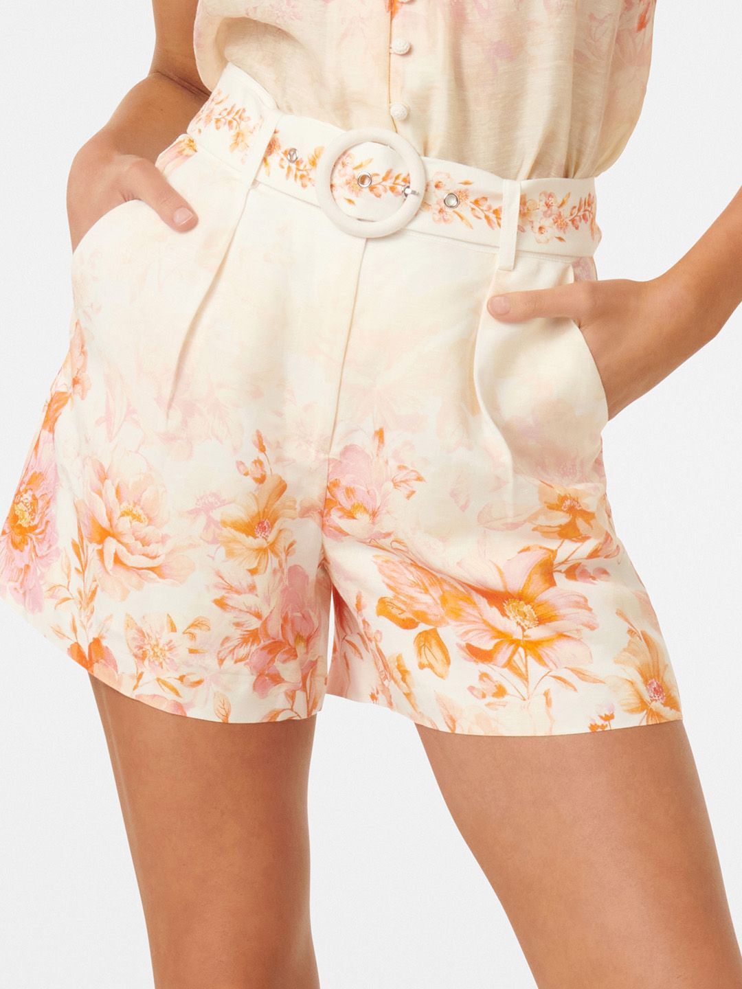 Forever New Pack of 2 Women Floral Printed High-Rise Shorts, Multi