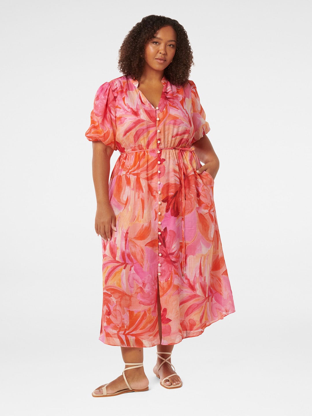 

Forever New Plus Size Print Fit & Flare Midi Dress, Multi