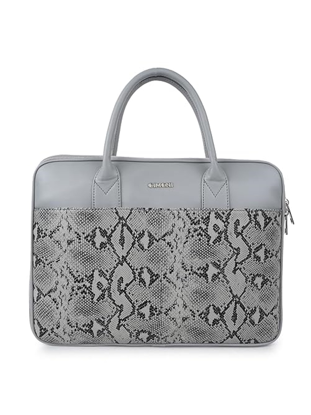 

CIMONI Unisex Printed Leather Laptop Bag Up to 16 inch, Grey