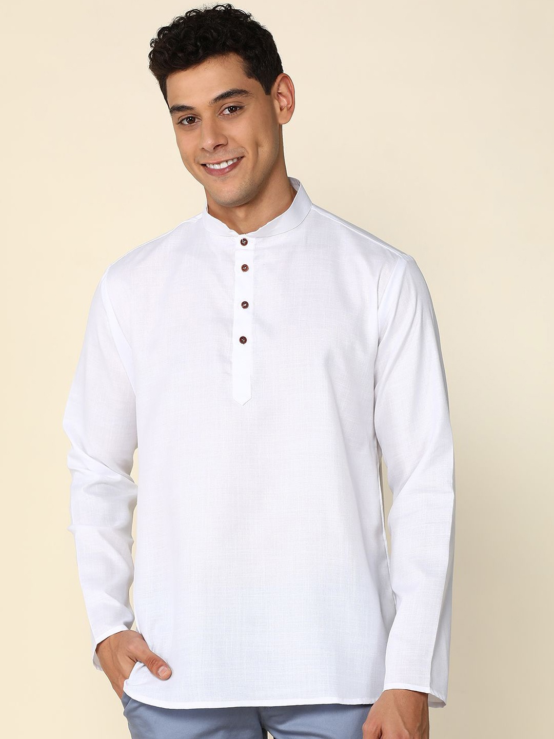 

Anouk Men Solid Straight Kurta, White