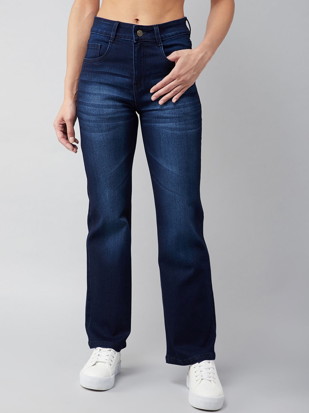 

Miss Chase Women Bootcut Light Fade Stretchable Jeans, Blue
