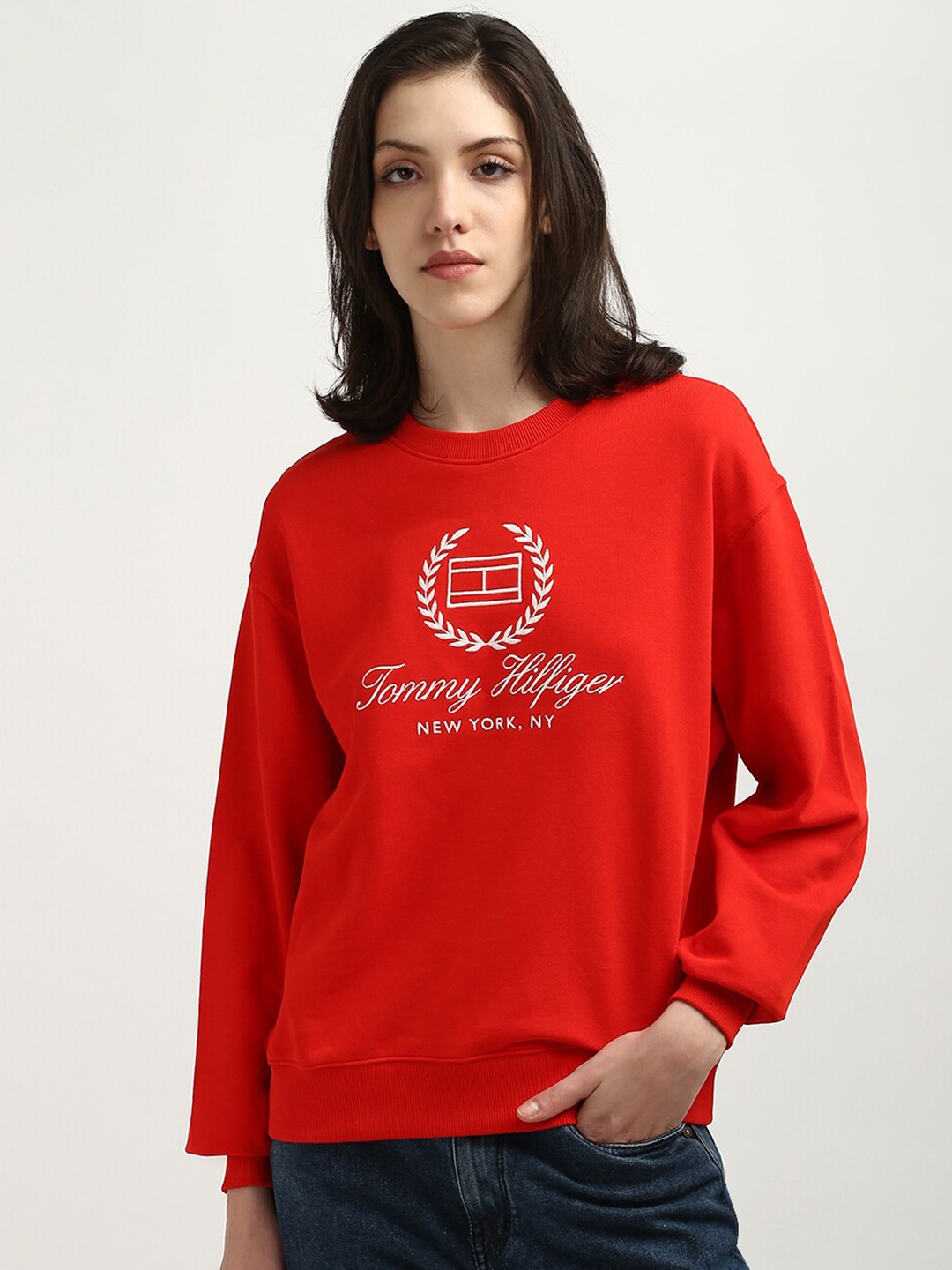 

Tommy Hilfiger Women Printed Sweatshirt, Red