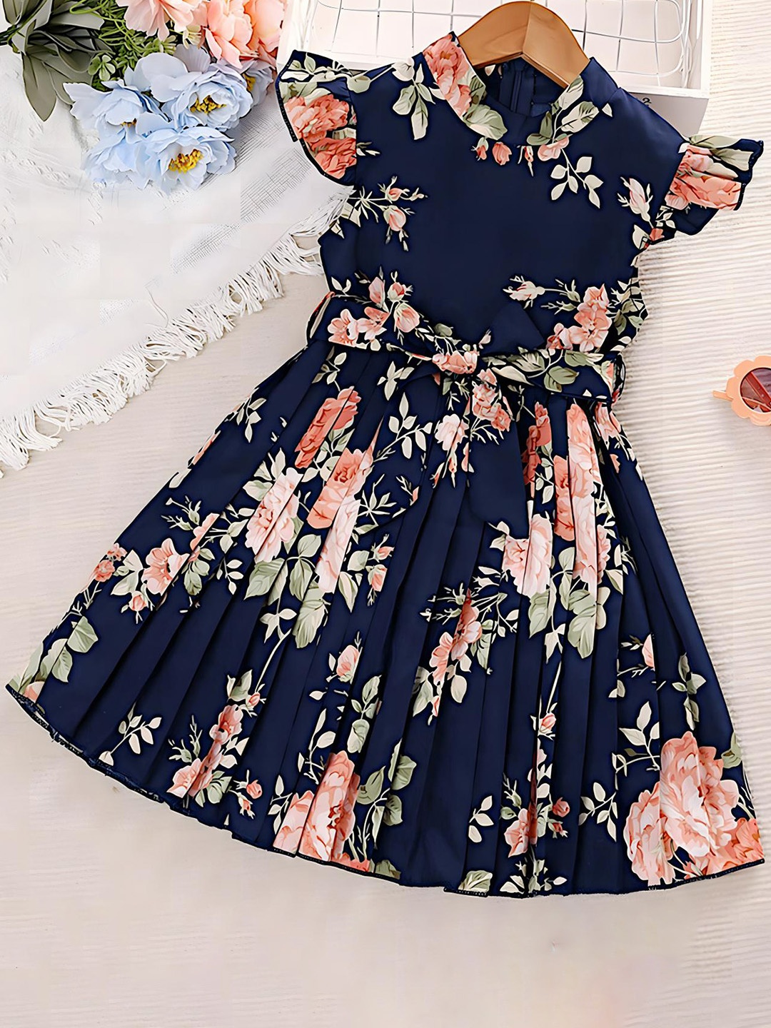 

BAESD Floral Print Fit & Flare Dress, Blue