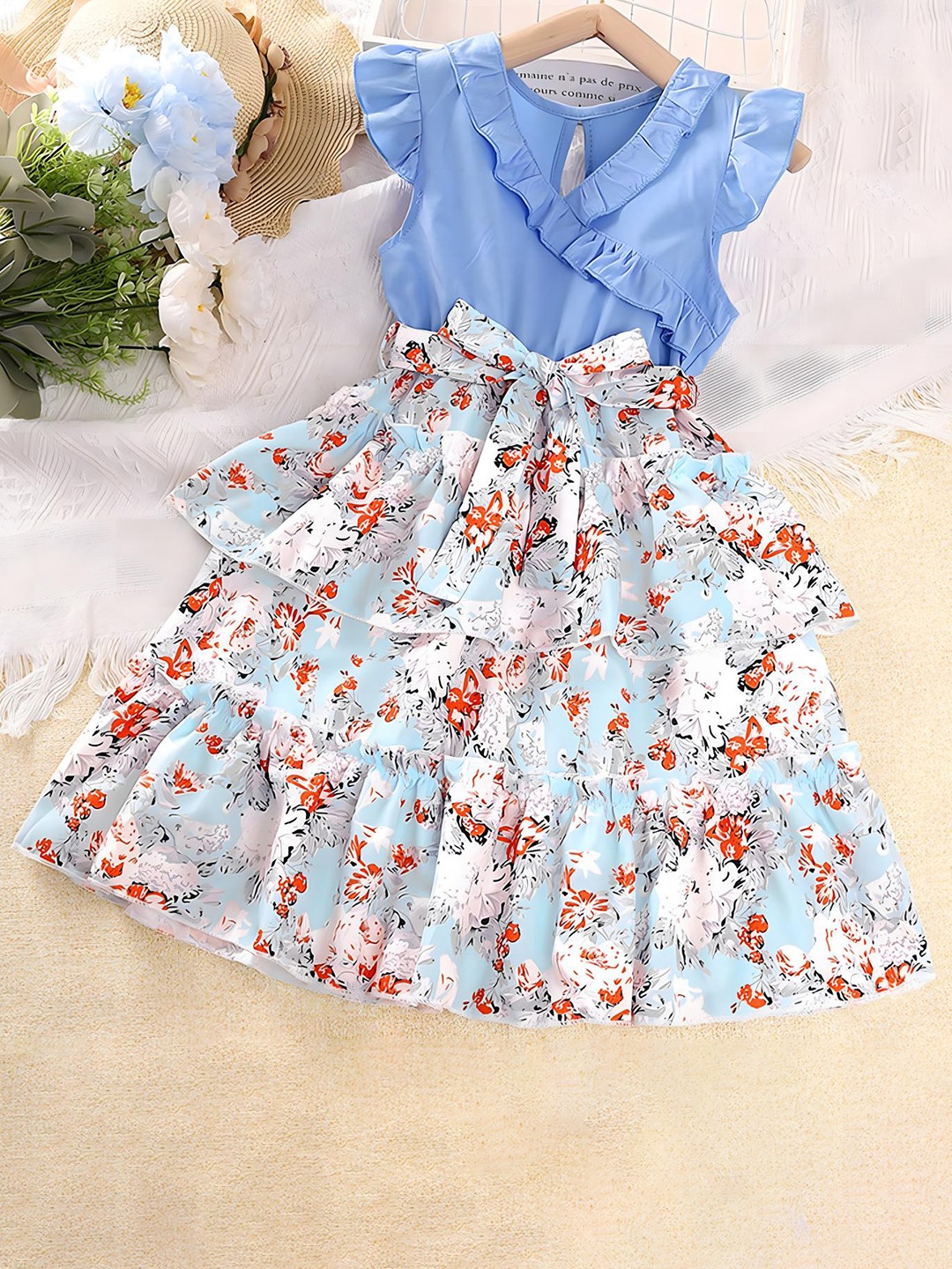 

BAESD Floral Print Maxi Dress, Blue