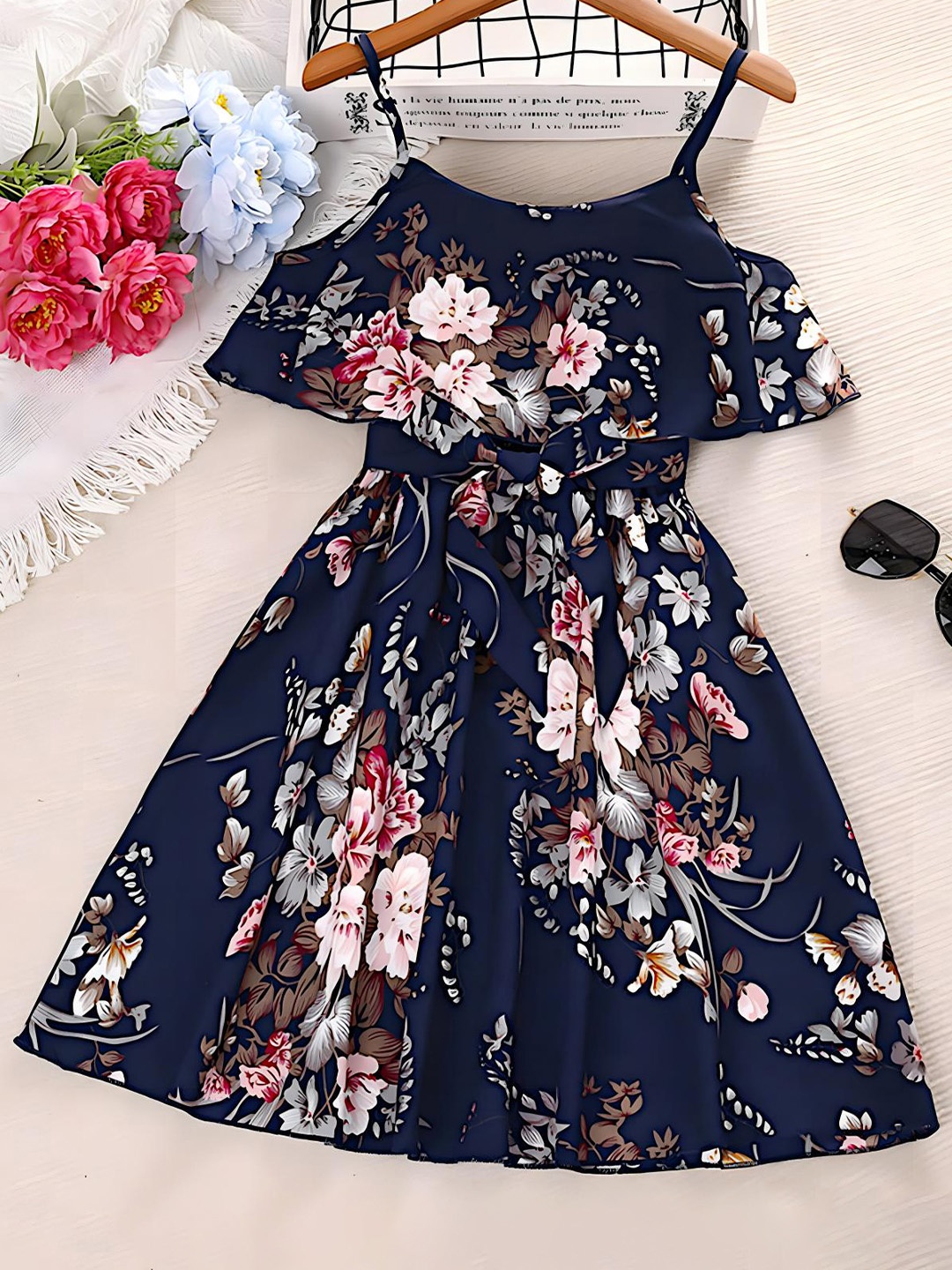 

BAESD Floral Print Fit & Flare Midi Dress, Blue