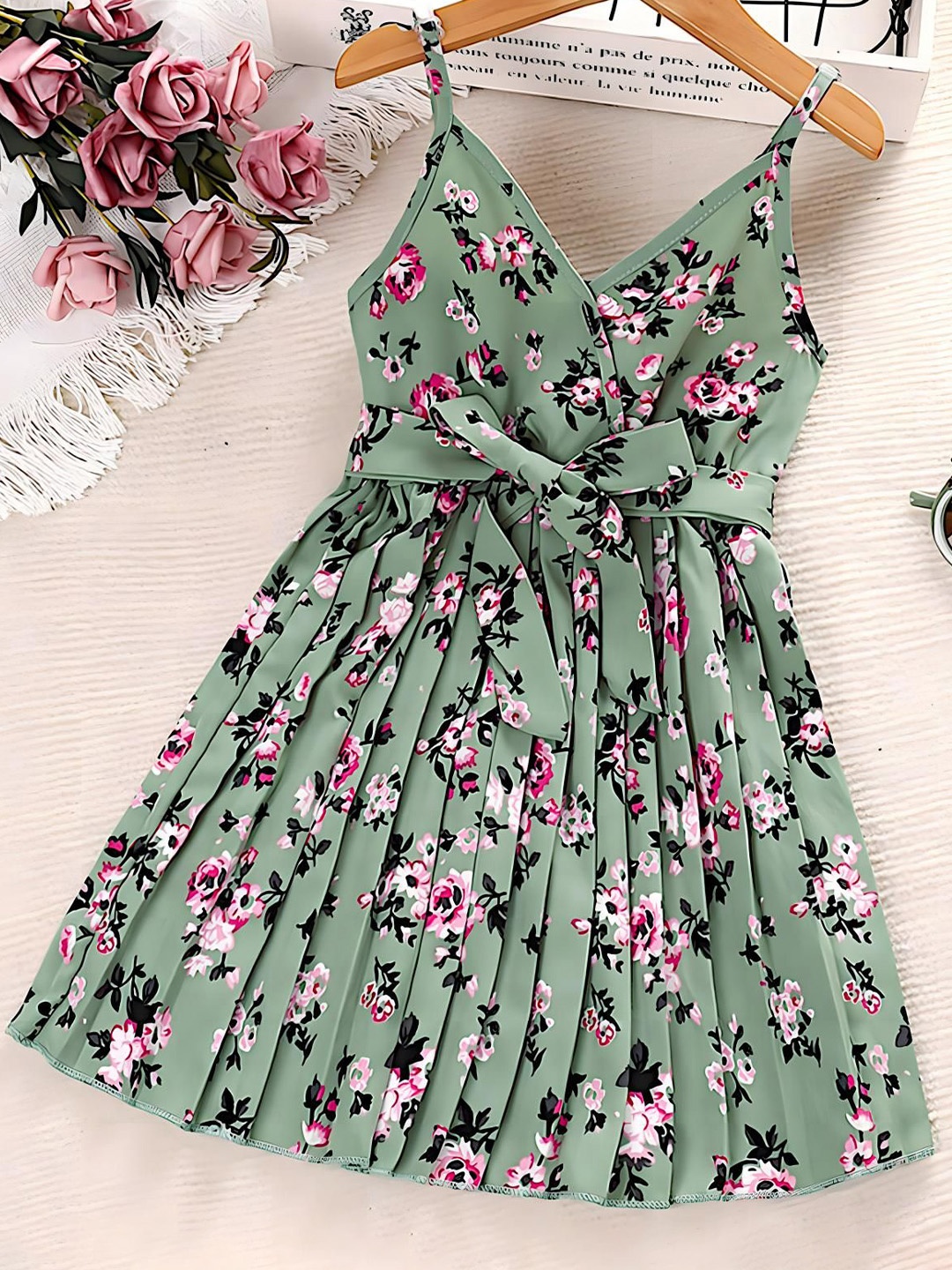 

BAESD Floral Print Fit & Flare Dress, Green