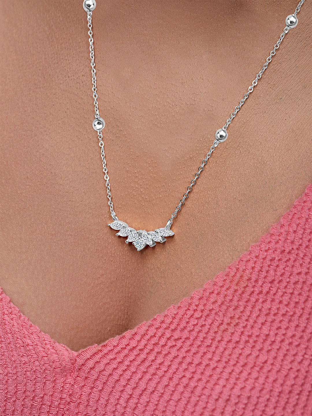 

MINUTIAE Brass Silver-Plated Necklace