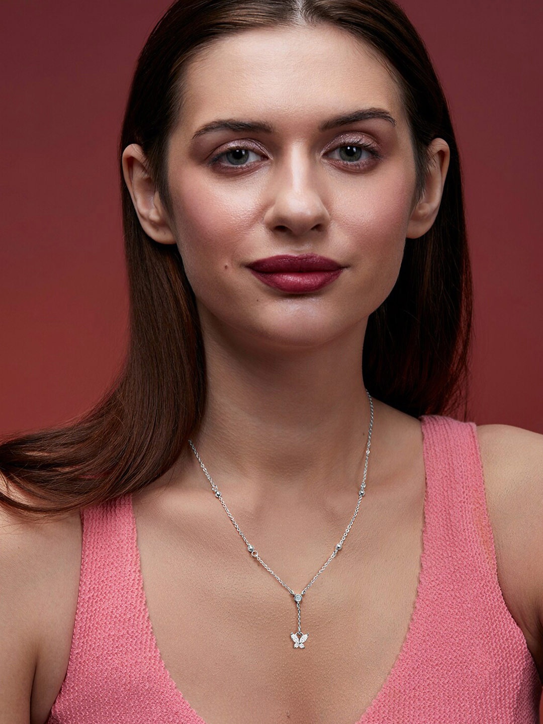 

MINUTIAE Brass Silver-Plated Handcrafted Necklace