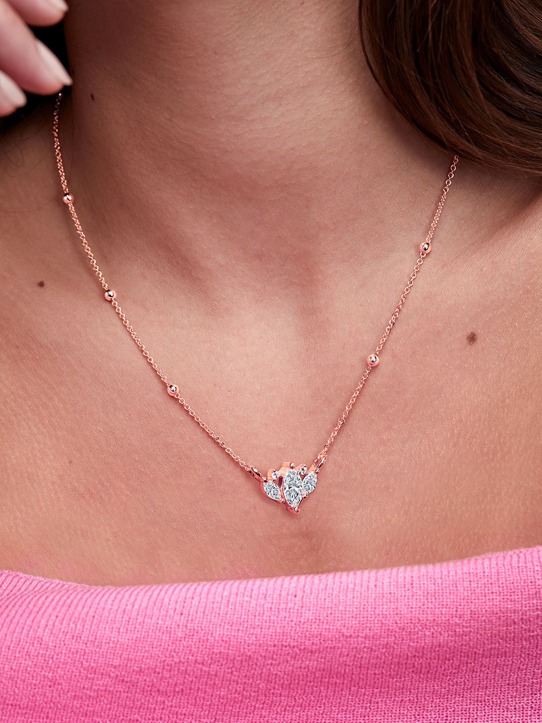 

MINUTIAE Brass Rose Gold-Plated Handcrafted Necklace
