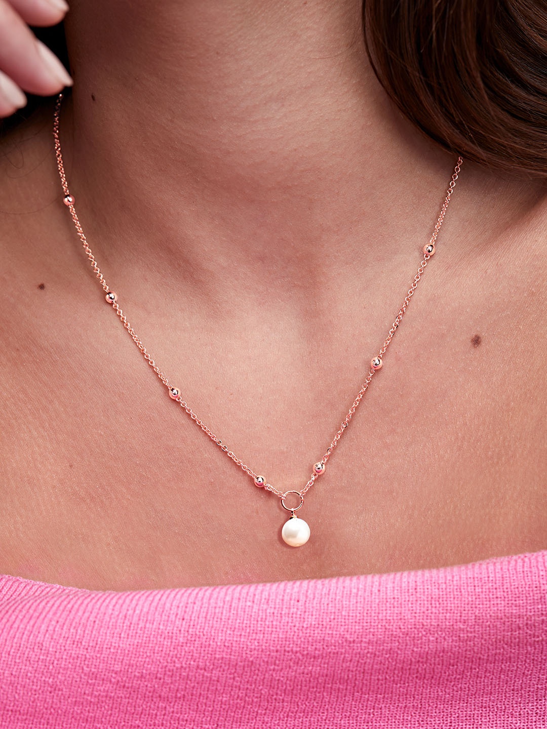 

MINUTIAE Brass Rose Gold-Plated Necklace