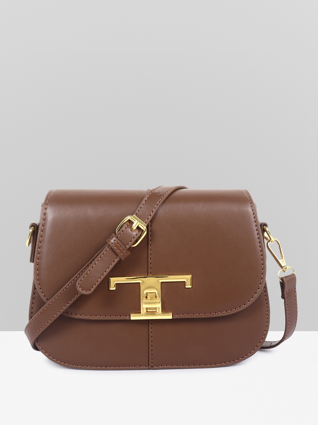 

Filauri Women PU Half Moon Sling Bag, Brown