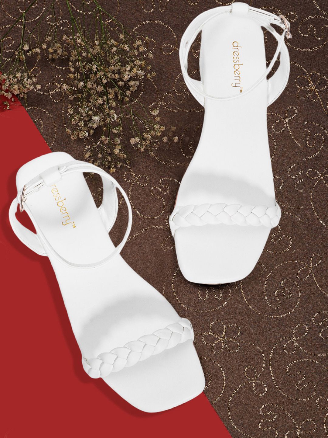 

DressBerry Women Open Toe Flats, White
