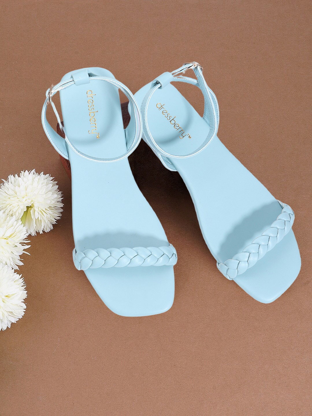 

DressBerry Women Open Toe Flats, Turquoise blue