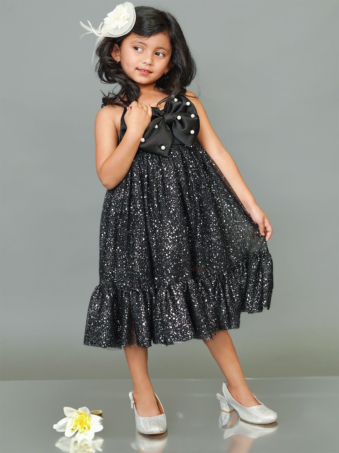 

Little Carrot Embellished A-Line Midi Dress, Peach