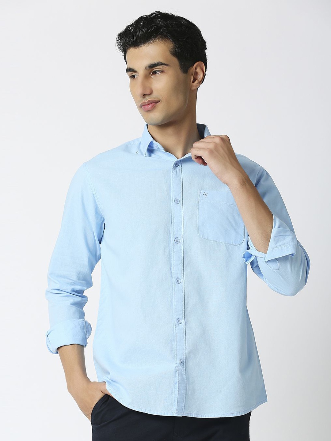 

HJ HASASI Men Relaxed Opaque Casual Shirt, Blue