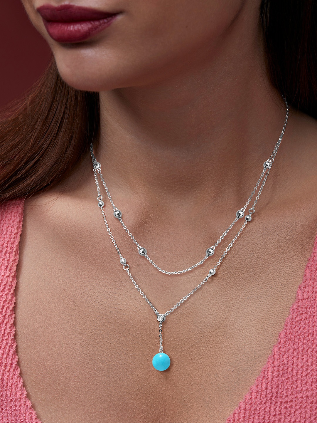 

MINUTIAE Brass Silver-Plated Handcrafted Necklace