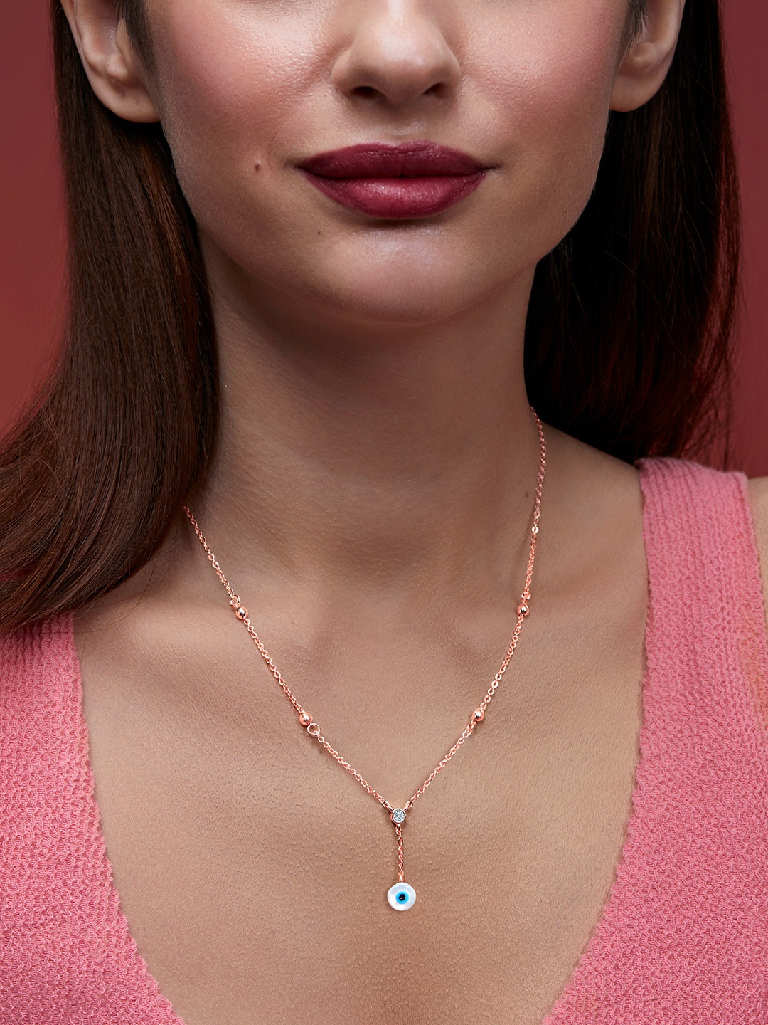 

MINUTIAE Brass Rose Gold-Plated Handcrafted Necklace