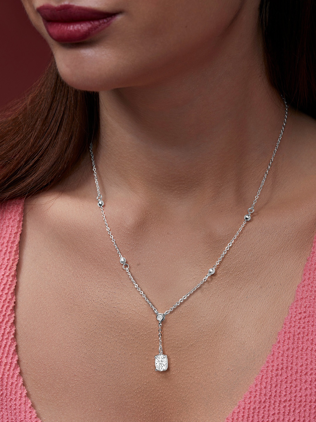 MINUTIAE Brass Silver-Plated Handcrafted Necklace