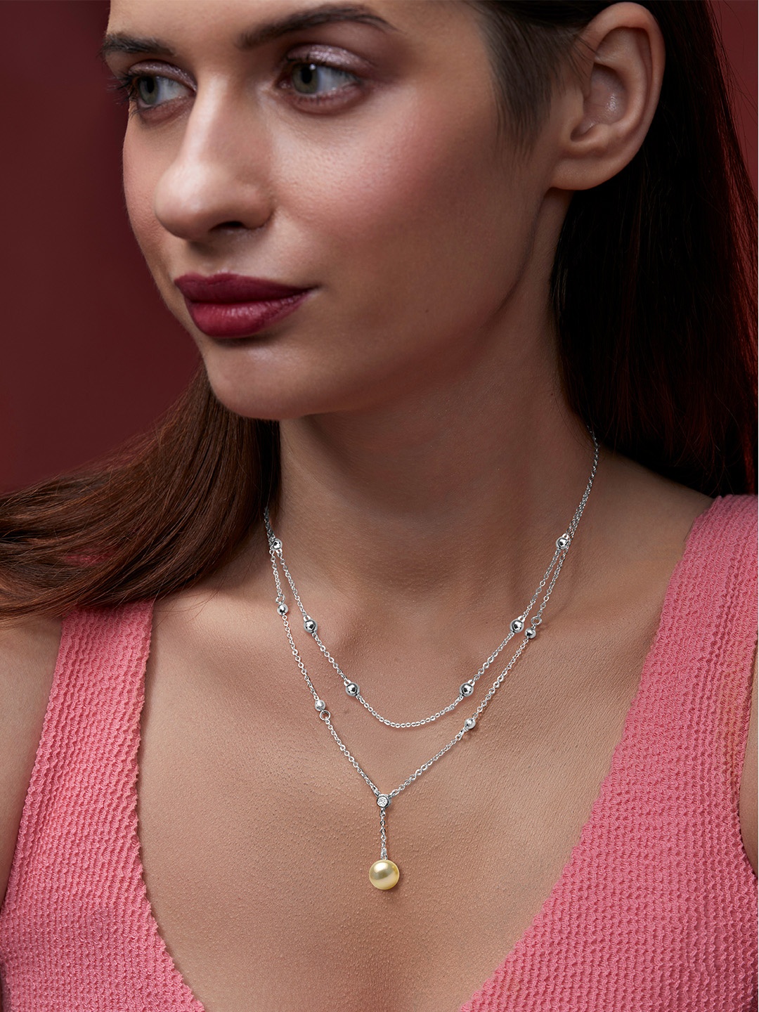 

MINUTIAE Brass Silver-Plated Handcrafted Necklace
