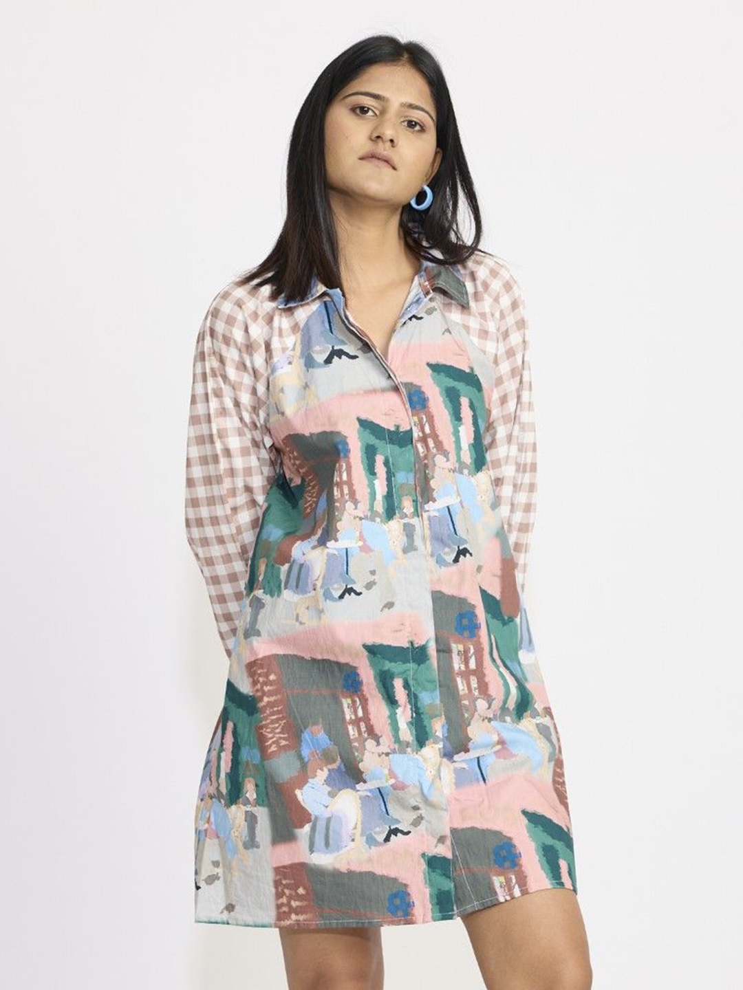 

RadhaRaman Print Shirt Dress, Blue