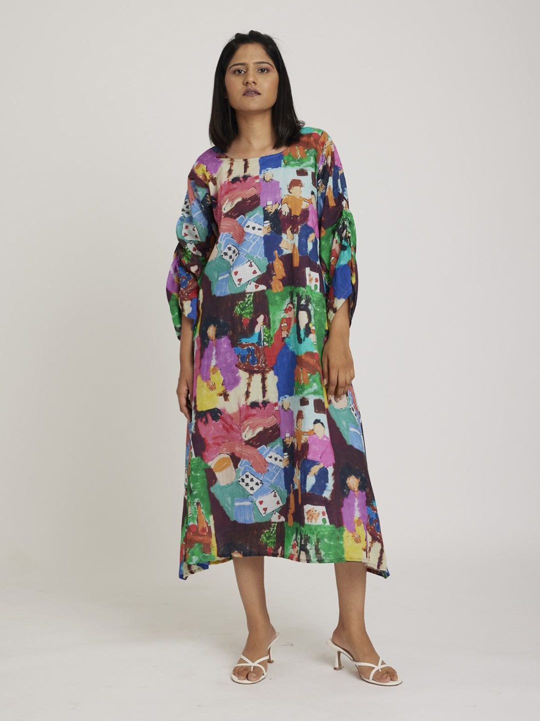 

RadhaRaman Floral Print A-Line Midi Dress, Multi