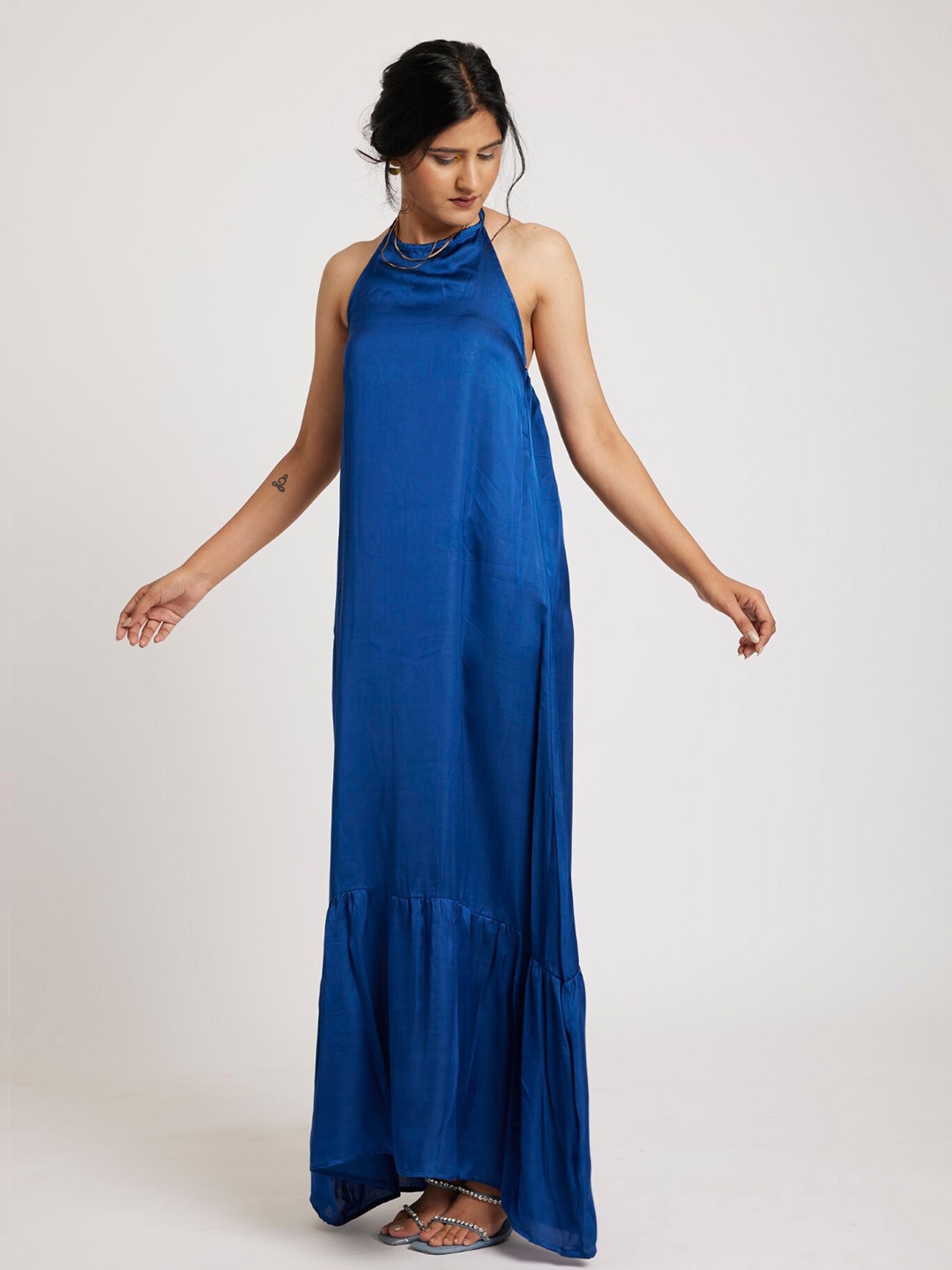 

RadhaRaman Satin Maxi Dress, Blue