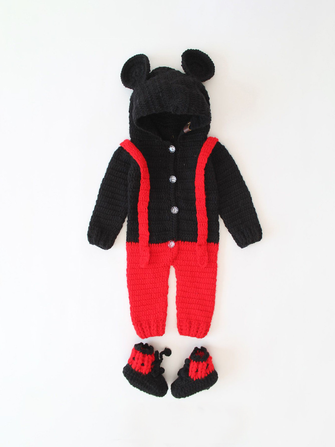 

Woonie Infants Boys Knitted Rompers, Black